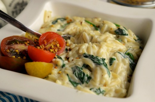 orzo cu spanac