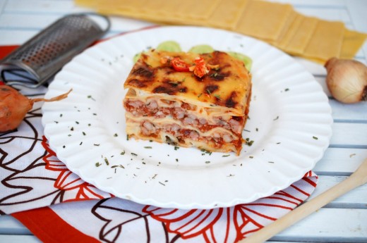 lasagna cu pui si ciuperci