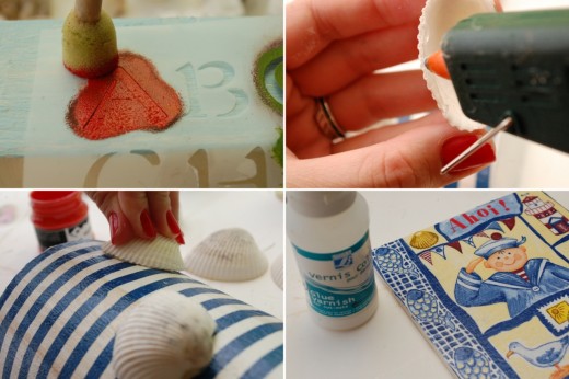 tutorial decoupage decoratiuni cu teme marine