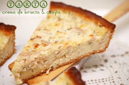 Tarta cu crema de branza si ceapa