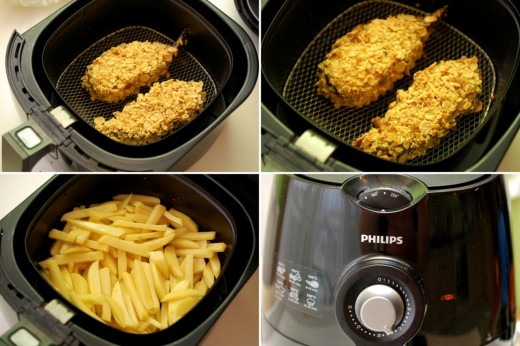 Peste crocant si cartofi prajiti la Philips Airfryer