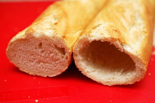 Bagheta umpluta cu crema de branza