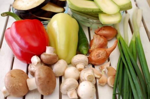 Ingrediente pentru calzone cu legume coapte