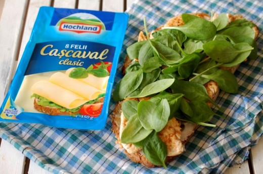 Cascaval Hochland si baby spinach