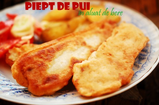 Piept de pui in aluat de bere