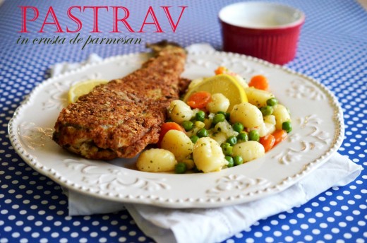 Pastrav in crusta de parmesan