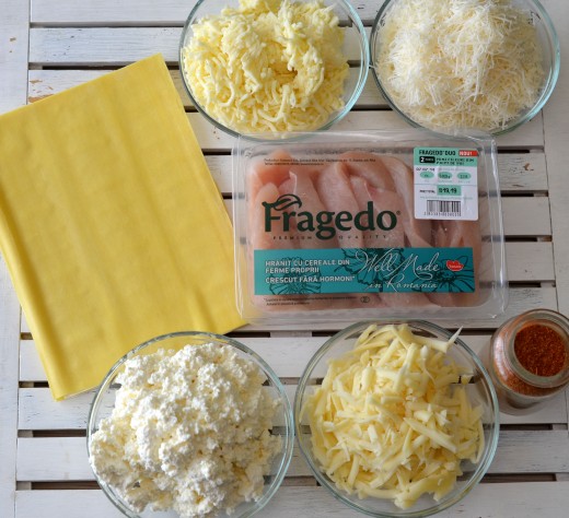 ingrediente pentru lasagna cu pui