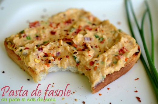 Pasta de fasole cu pate si sos de soia