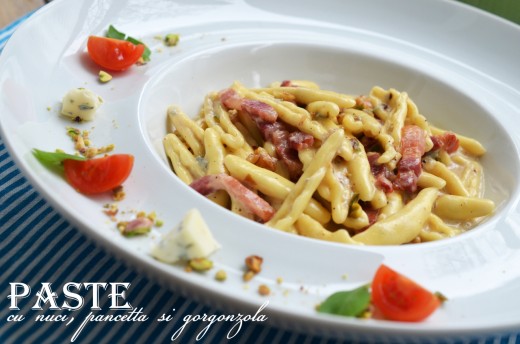 paste cu nuci pancetta si gorgonzola