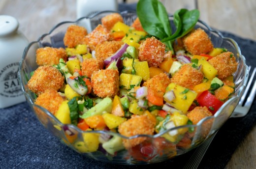 salata de mango cu tofu crocant