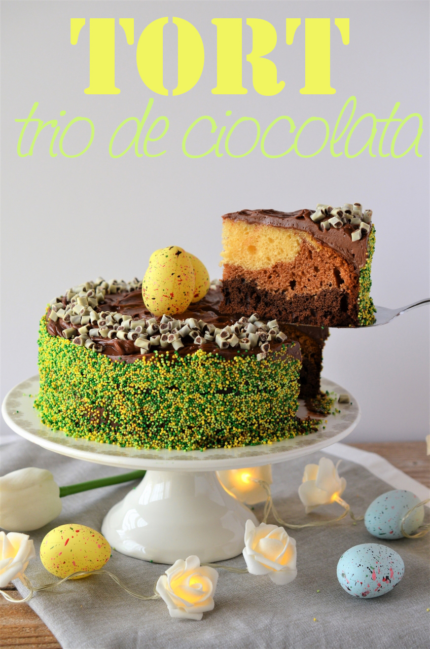 tort trio de ciocolata