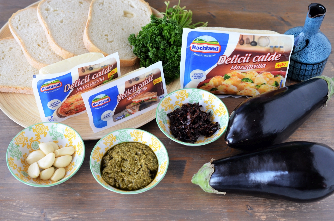toast cu vinete si mozzarella