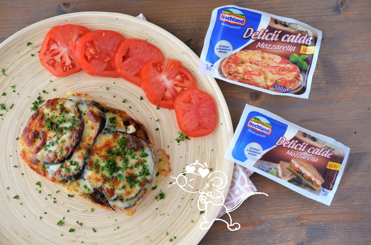 toast cu vinete si mozzarella