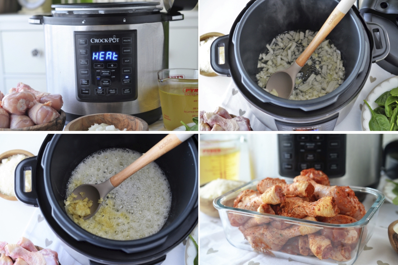 pulpe de pui cu spanac la crock pot