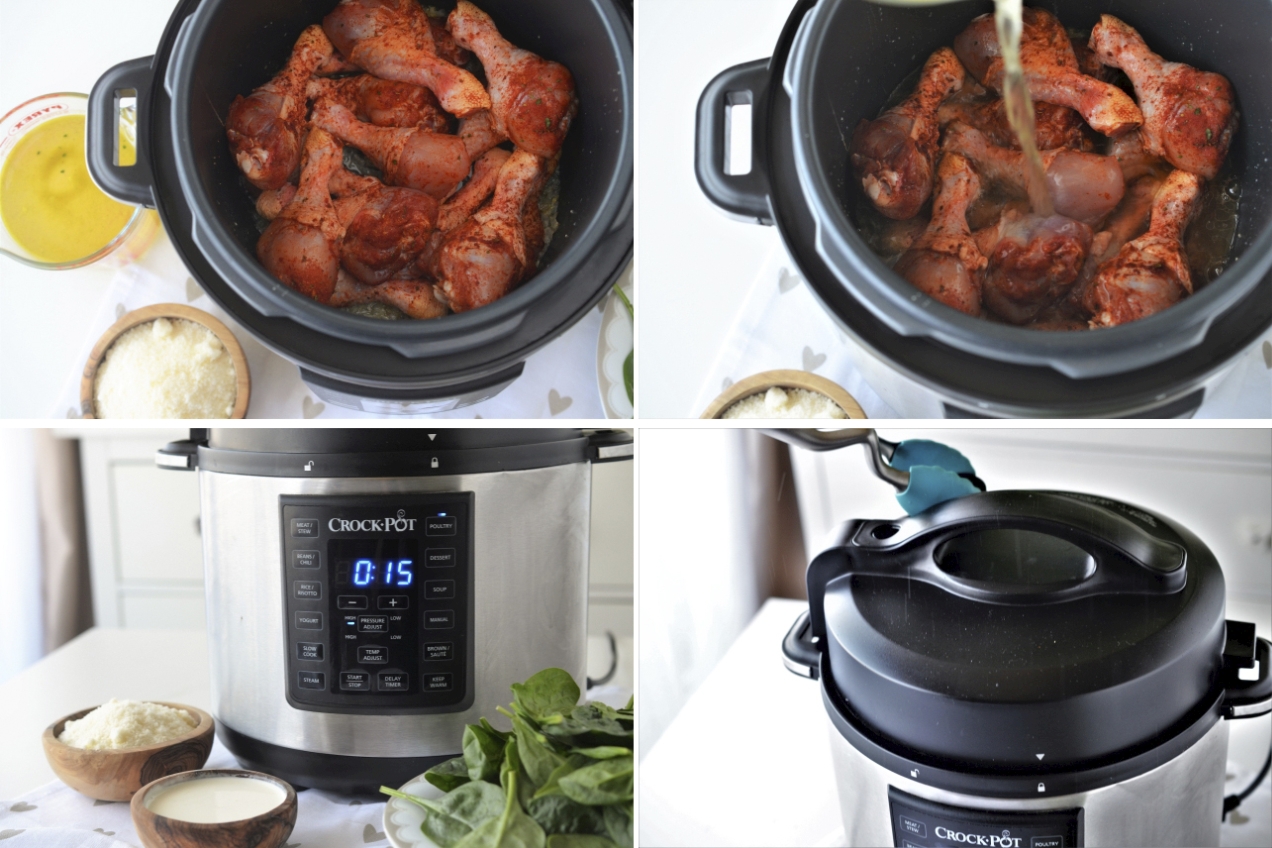 pulpe de pui cu spanac la crock pot