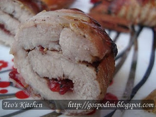 Cotlet de porc cu dulceata de merisoare